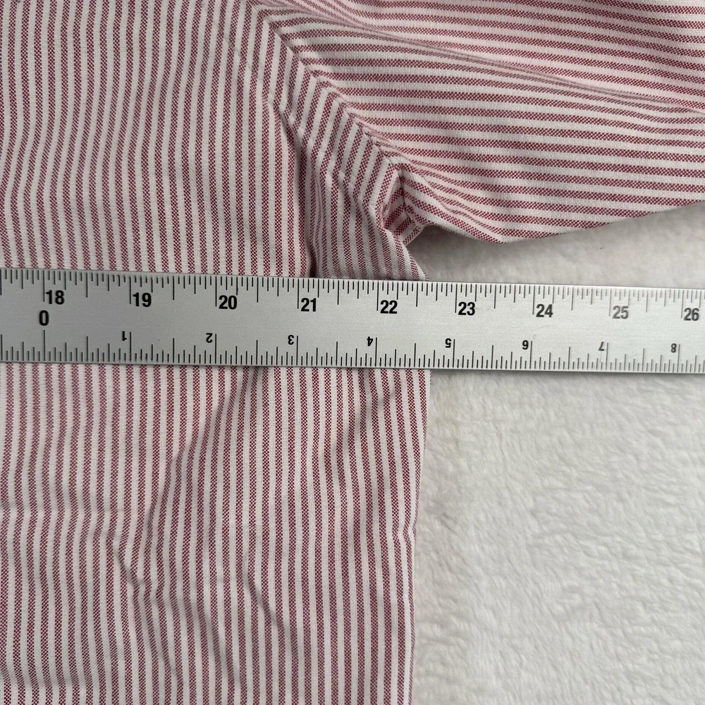 Ralph Lauren flesh pony Shirt Mens Large Red Stripe Long Sleeve Button Down